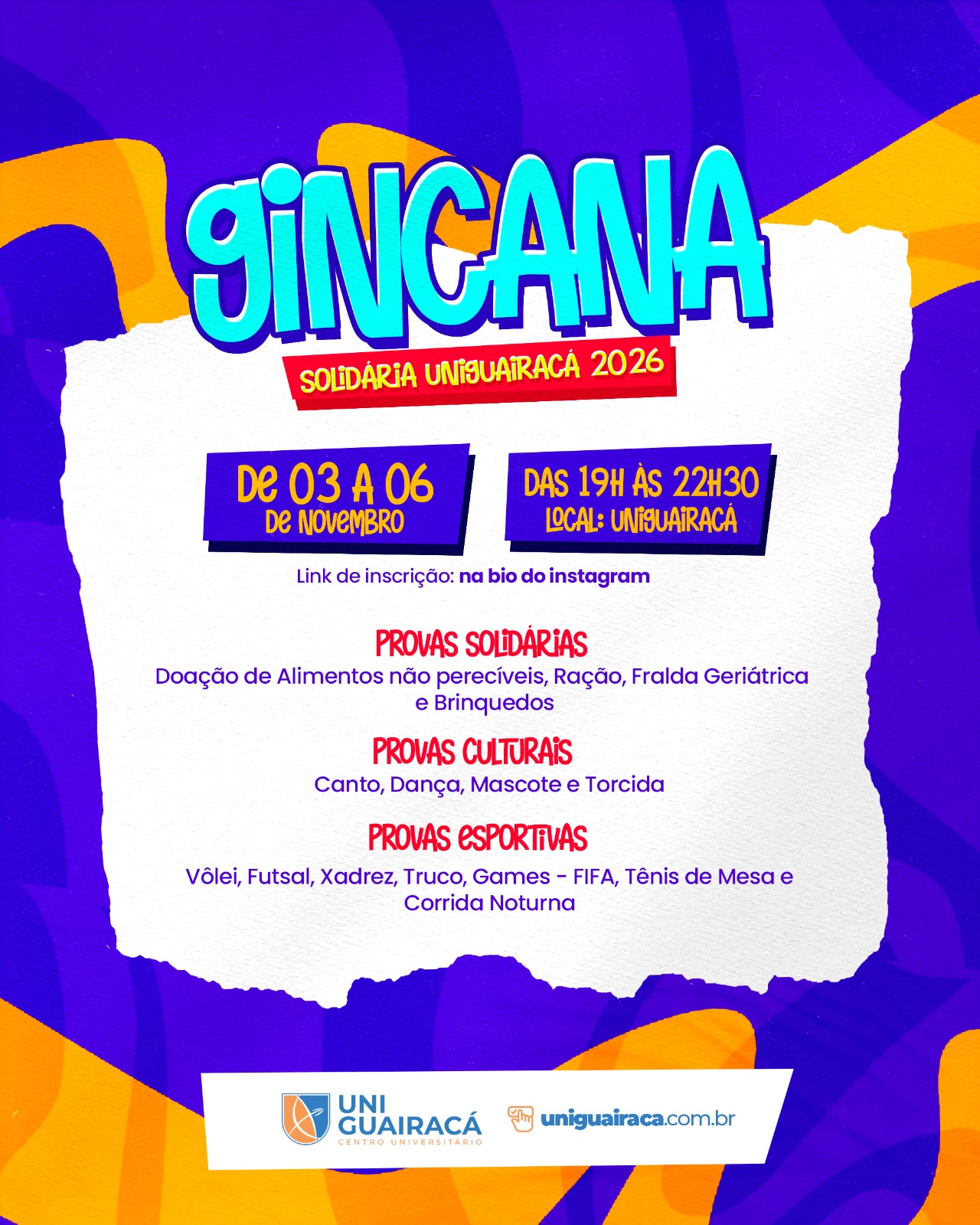 UniGuairacá promove Gincana Solidária