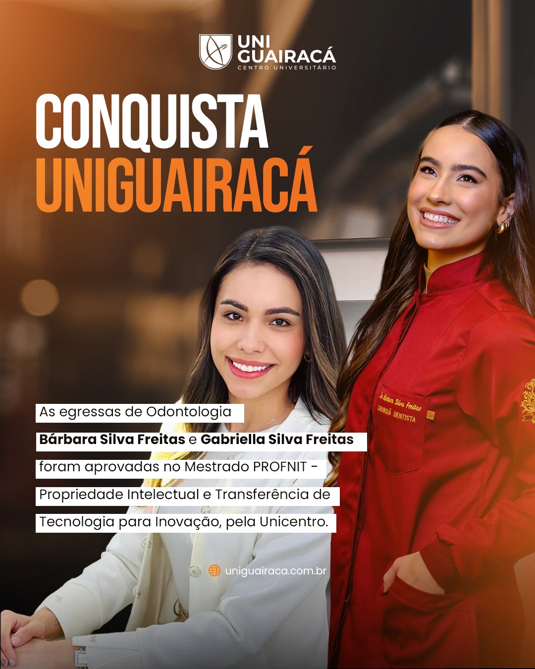 Conquista UniGuairacá: Egressas de Odontologia são aprovadas em programa de Mestrado