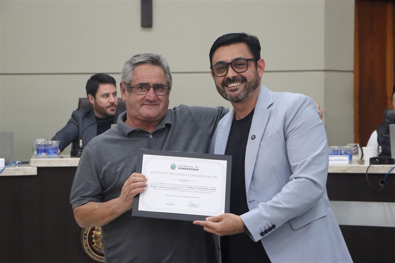 Conquista: professor e atleta Ratinho recebe Moção de Aplausos na Câmara Municipal